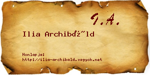 Ilia Archibáld névjegykártya